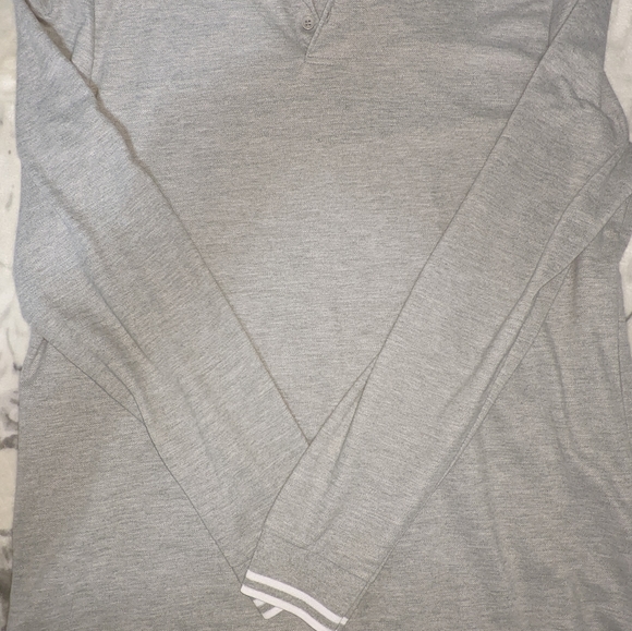 ASOS XL Grey Long Sleeve Muscle Fit Polo Shirt - Picture 6 of 6
